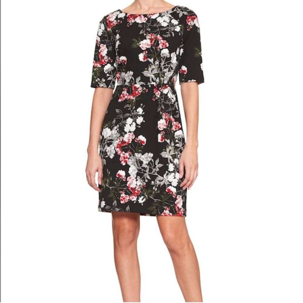 Banana Republic Womens 10 Half Sleeve Floral Print Dress